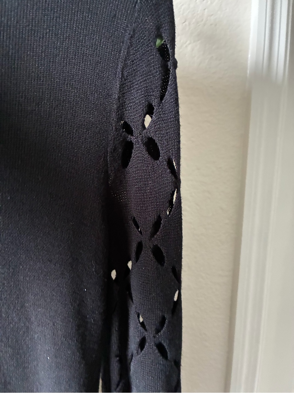 Black Long-Sleeve Knit Button-Front Dress medium - Picture 5 of 5